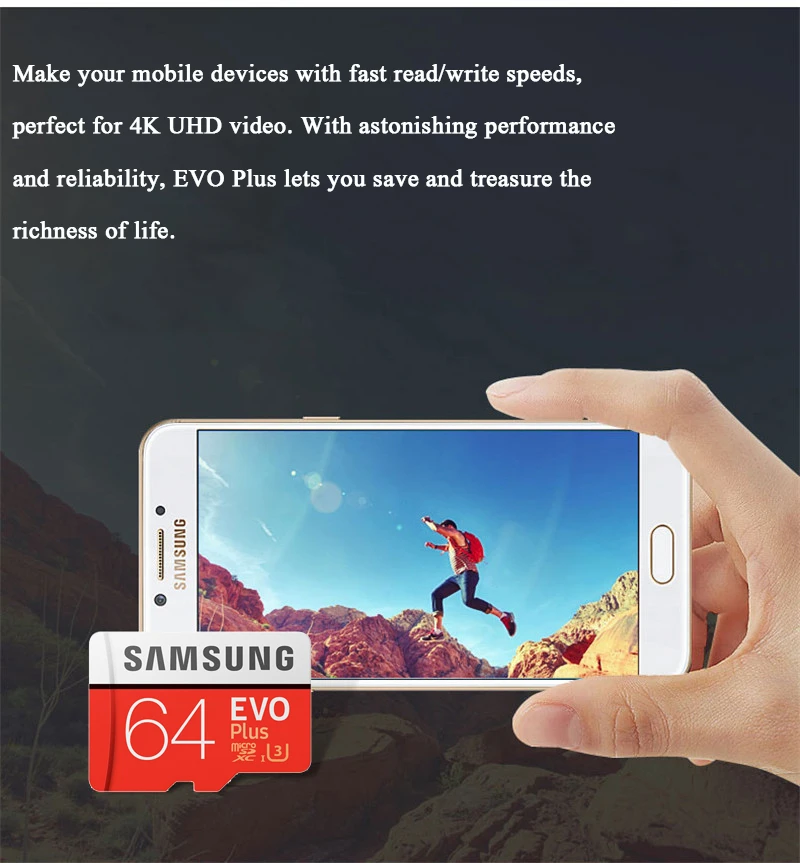 SAMSUNG Micro SD карта 32 Гб 64 Гб класс 10 карта памяти EVO+ EVO Plus MicroSD 128 ГБ 256 ГБ TF Карта SDXC cartao de memoria