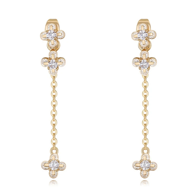 MayJim boucle d'oreille femme 2017 циркониевые Цветочные висячие серьги роскошные модные