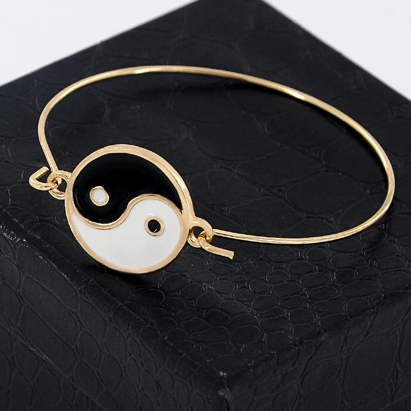 Инь Ян белый и черный Китай Тай Чи купол браслет браслеты хороший шарм Новая мода