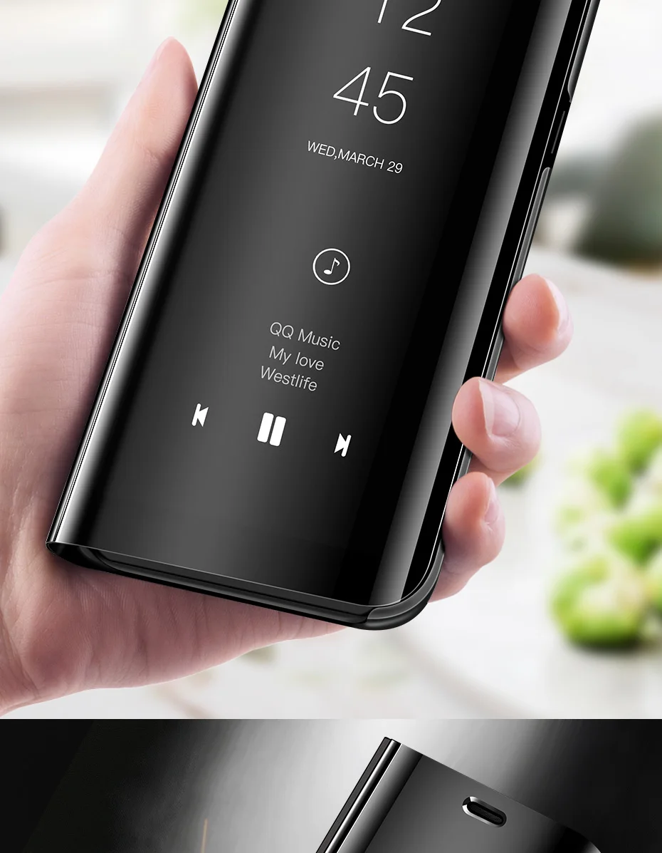 Умный зеркальный чехол для телефона для samsung Galaxy S10 S9 S8 плюс S10E A6 A8 A7 Note 8 9 A10 A30 A40 A50 A60 A70 M10 M20 M30 крышка