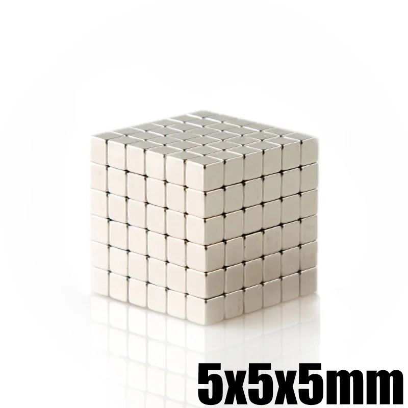 50Pcs 5x5x5mm Neodymium Magnet Cube 5mm N35 Permanent NdFeB Super Strong Powerful Magnetic Magnets Square Buck | Обустройство дома
