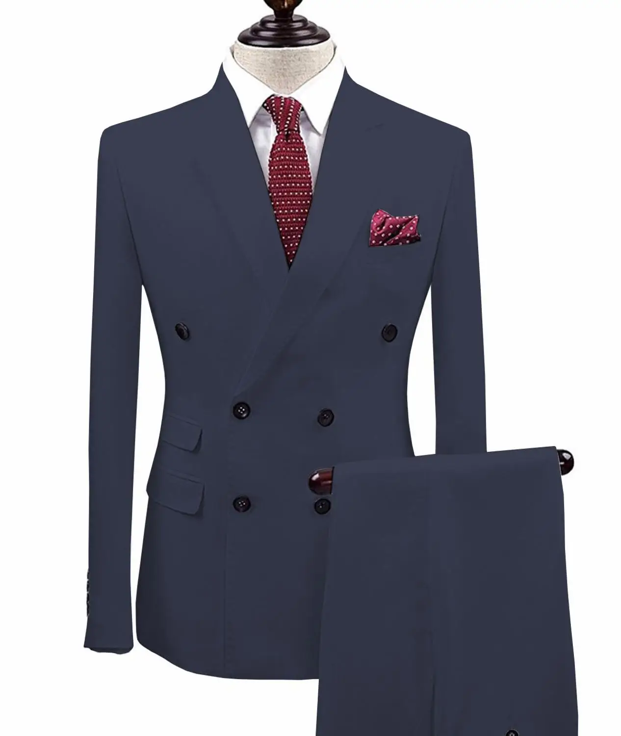 navy Белые мужские костюмы из 2 предметов двубортный TERNO для жениха Masculino smoking slim fit Мужские свадебные костюмы смокинг куртка+ брюки - Цвет: navy