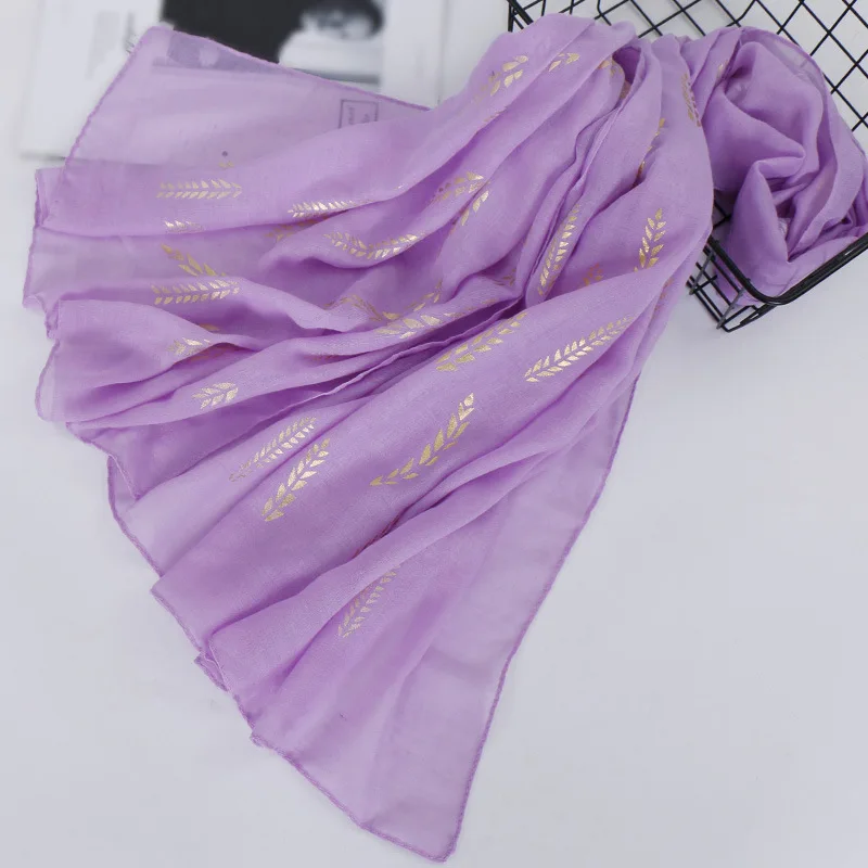 light purple Женские мерсеризованные хлопковые Тонкие шарфы хиджаб мусульманский тюрбан длинный шаль на голову мерцающий золотой пшеницы мусульманская скромность обертывание 180x70 см - Цвет: light purple