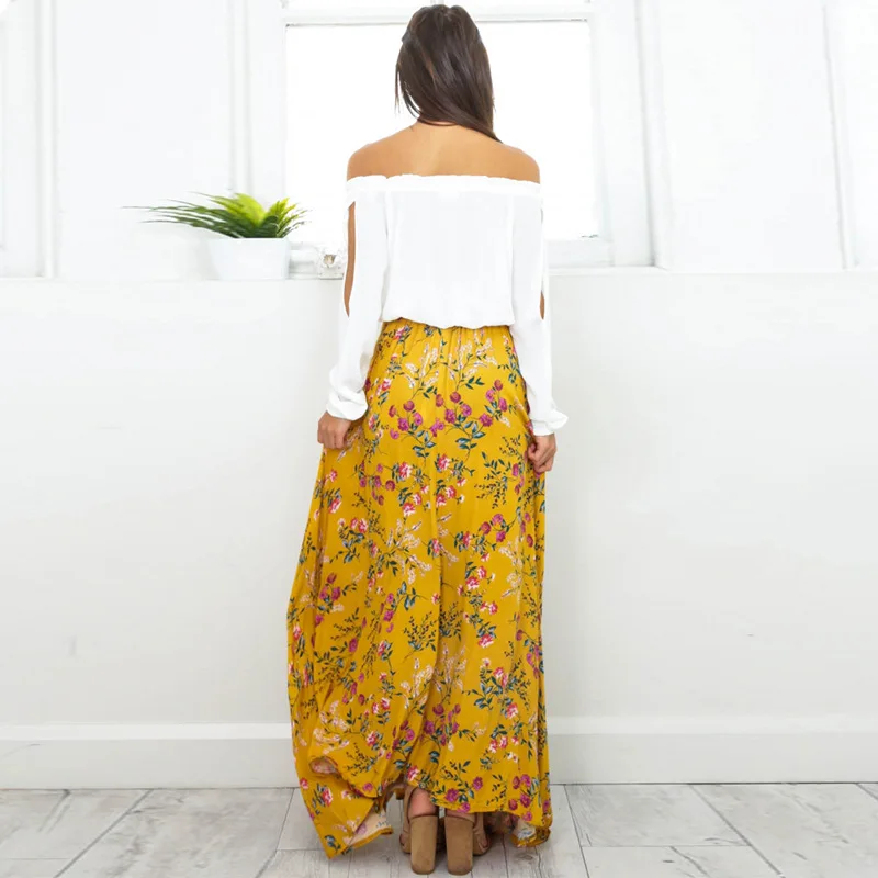 Новая мода лето 2017 Юбки для женщин Для S boho длинная юбка Обувь Девочек Пляжные