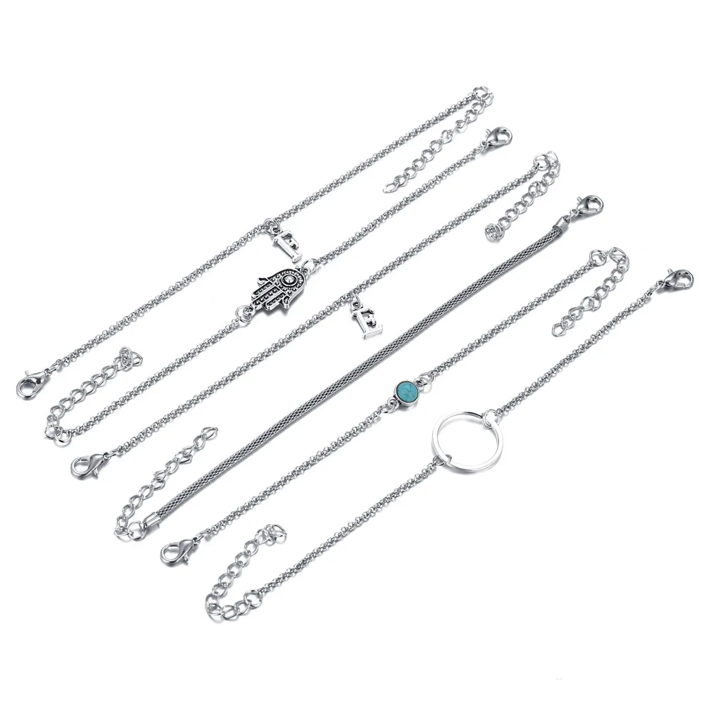 Летняя мода ретро браслет Новые Вечерние изделия английское EF письмо Подарочный