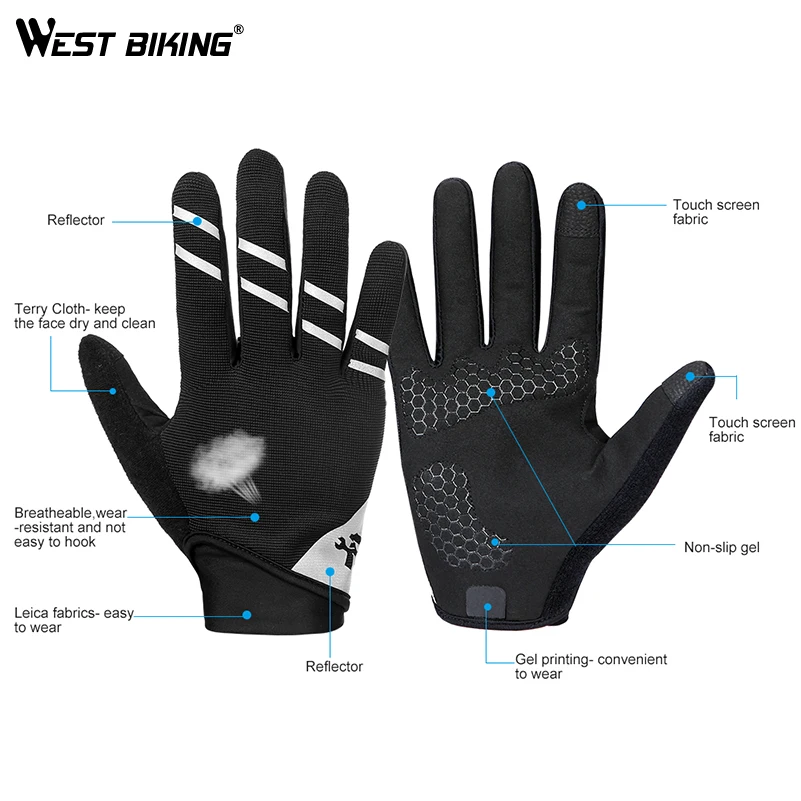 WEST BIKING велосипедные перчатки с закрытыми пальцами рабочие защитные