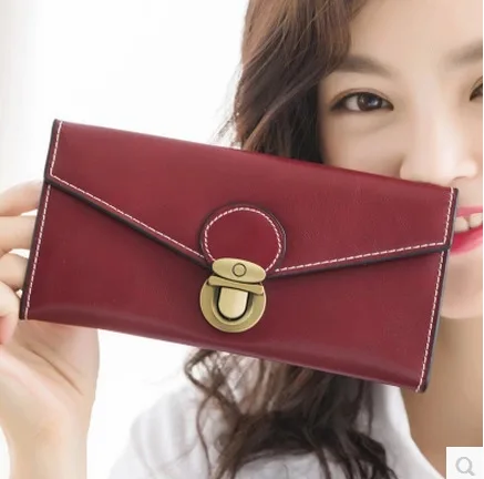 Винтажный кошелек-конверт из искусственной кожи для женщин длинный женский