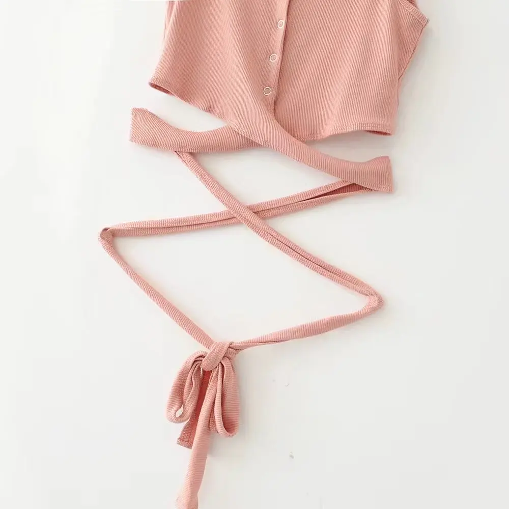 Sexy Women Long Strap Button Vest Crop Tops Tank T-Shirt cropped feminino Summer | Женская одежда