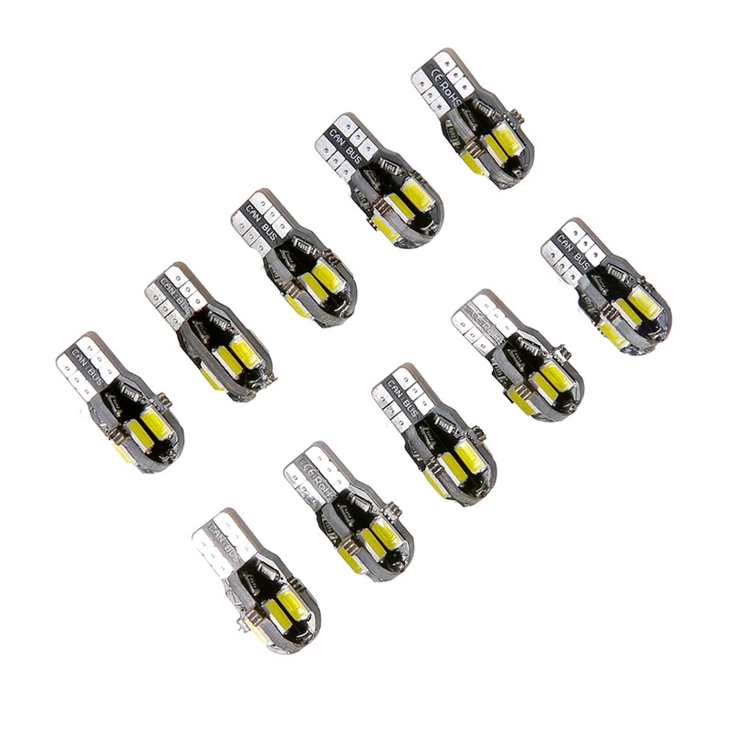 Светодиодная CAN шина T10 W5W 1 шт. 194 168 5730 t10 8SMD без ошибок 12 В автомобильные лампы