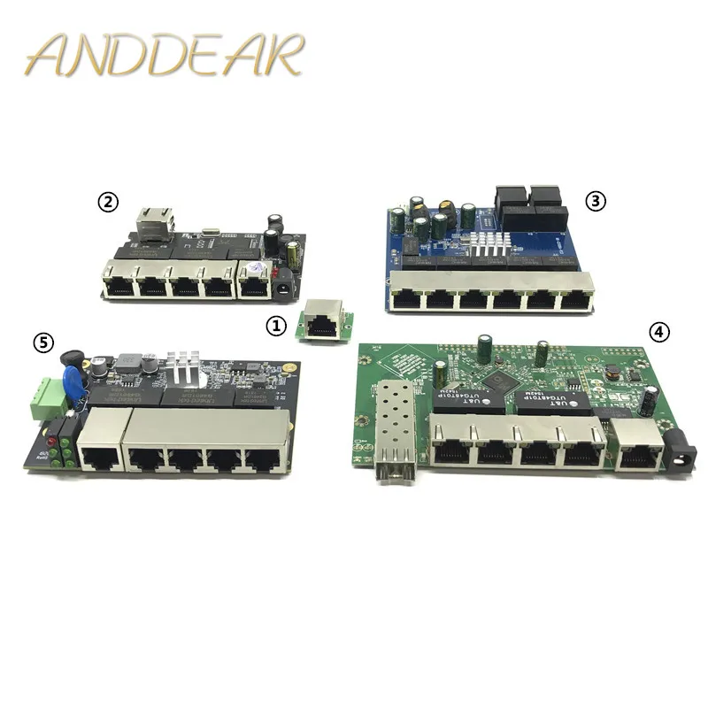 Промышленный Ethernet коммутатор модуль 5/6/8 портов unmanager 10/100/1000 Мбит/с OEM авто
