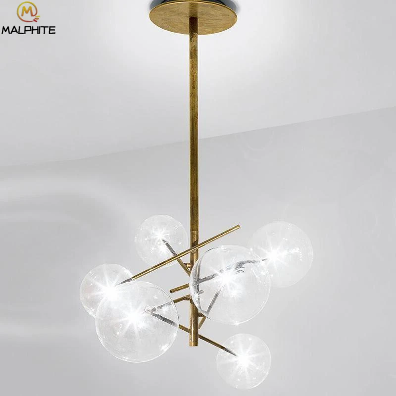 Nordic Magic beans pendant lights modern living room geometry lamps study glass ball Decoration LED lighting fixtures | Лампы и