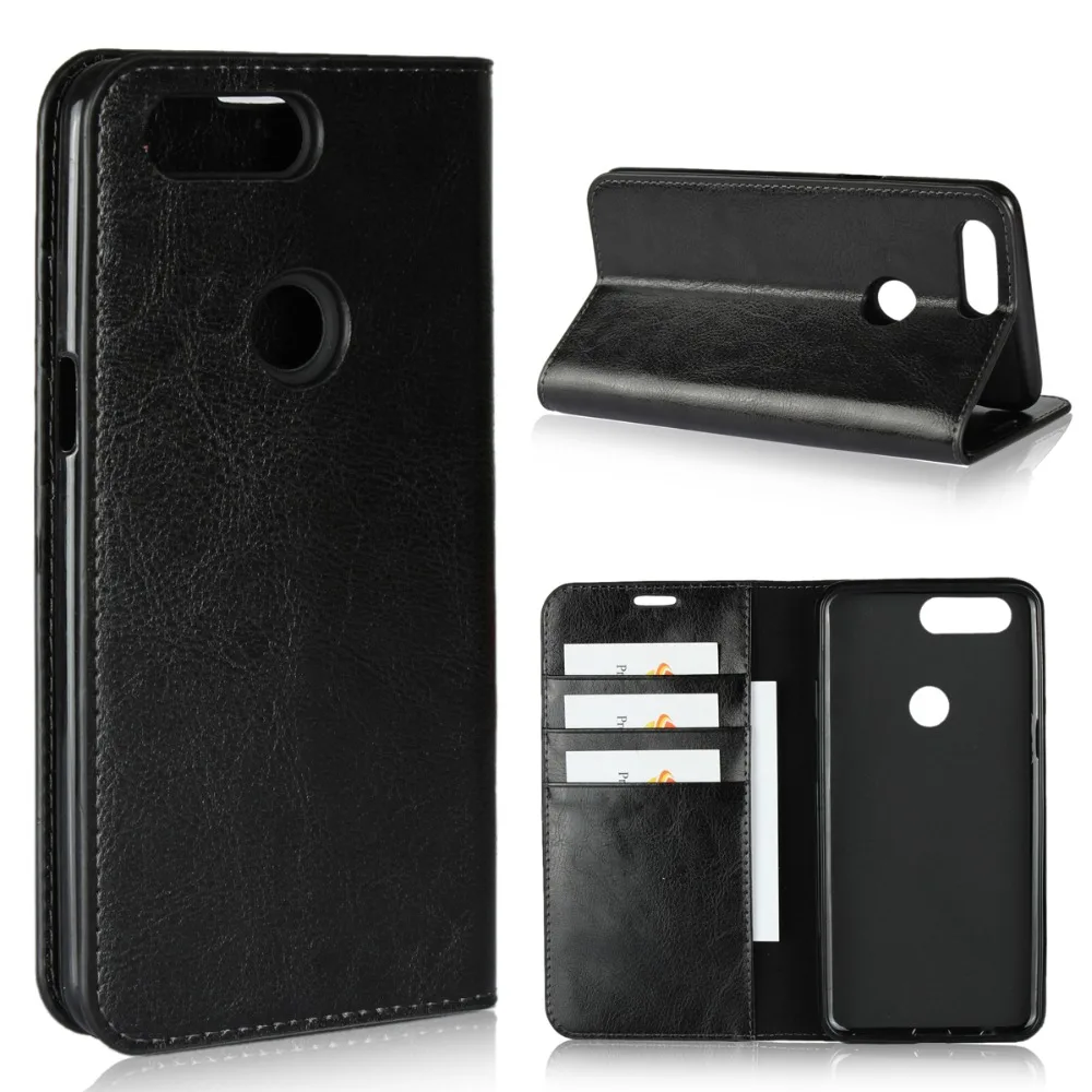 

Luxury Genuine Leather Wallet Flip Case Cover For OnePlus 5 / 5T