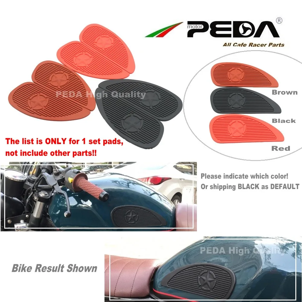 PEDA MOTOR Cafe Racer Tank Pads Knee Pad for Honda Suzuki Triumph Yamaha Motorcycle Protection W glue sticker 20cm (S) | Автомобили и