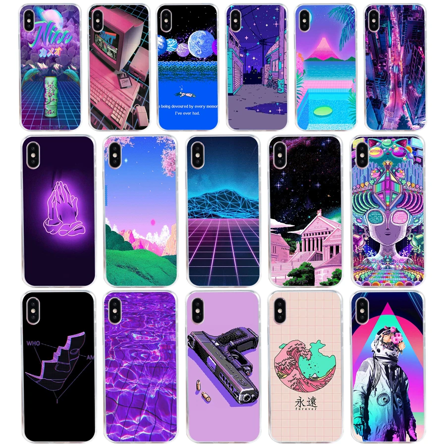 Чехол для телефона Vaporwave эстетика из мягкого силикона ТПУ чехол 129SD iphone 5 5s se X XR XS