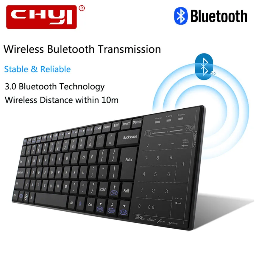 CHYI Bluetooth беспроводная клавиатура ультра тонкий эргономичный Мини Тонкий тачпэд клавиатура для Windows Mac OS Android Phone Tablet