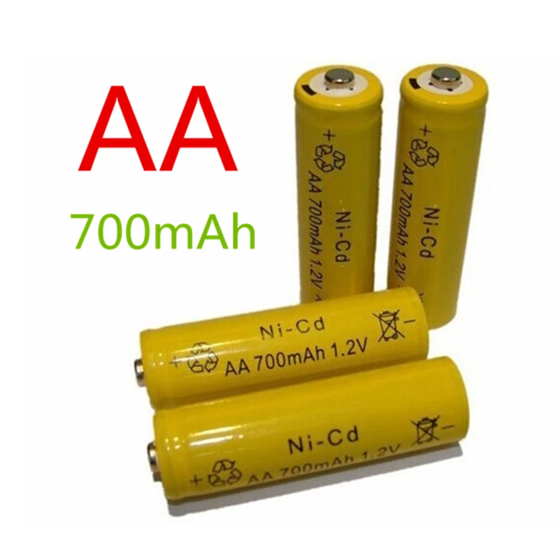 1,2 V перезаряжаемая батарея AA батарея 1,2 V 700mAh Ni-CD 2A нейтральная батарея для радиоуправляемых электронных игрушек и т. Д. 2 шт./лот