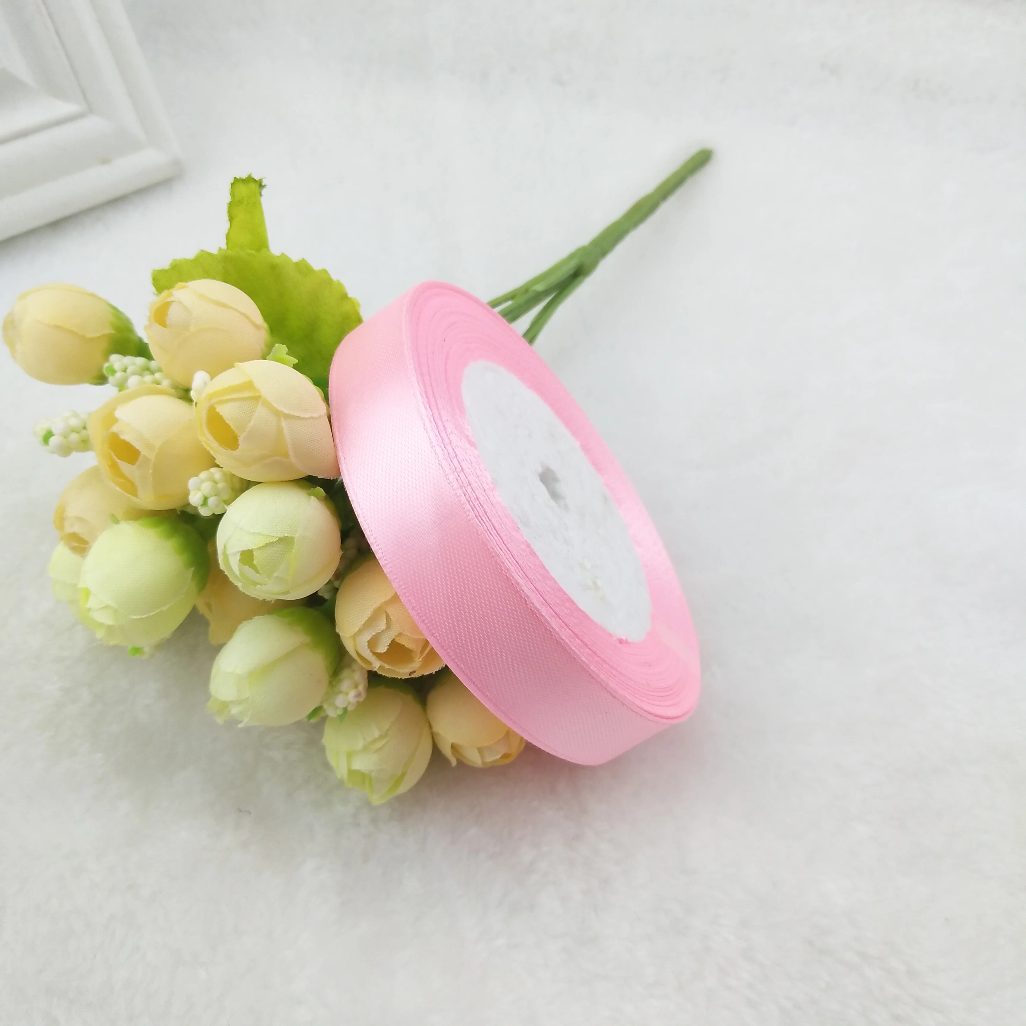 Длинная шелковая атласная розовая лента 22 м украшение для свадьбы вечеринки дома