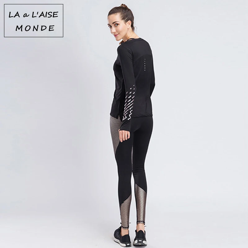 Топ для занятий йогой Activewear спортивная одежда Светоотражающие футболка