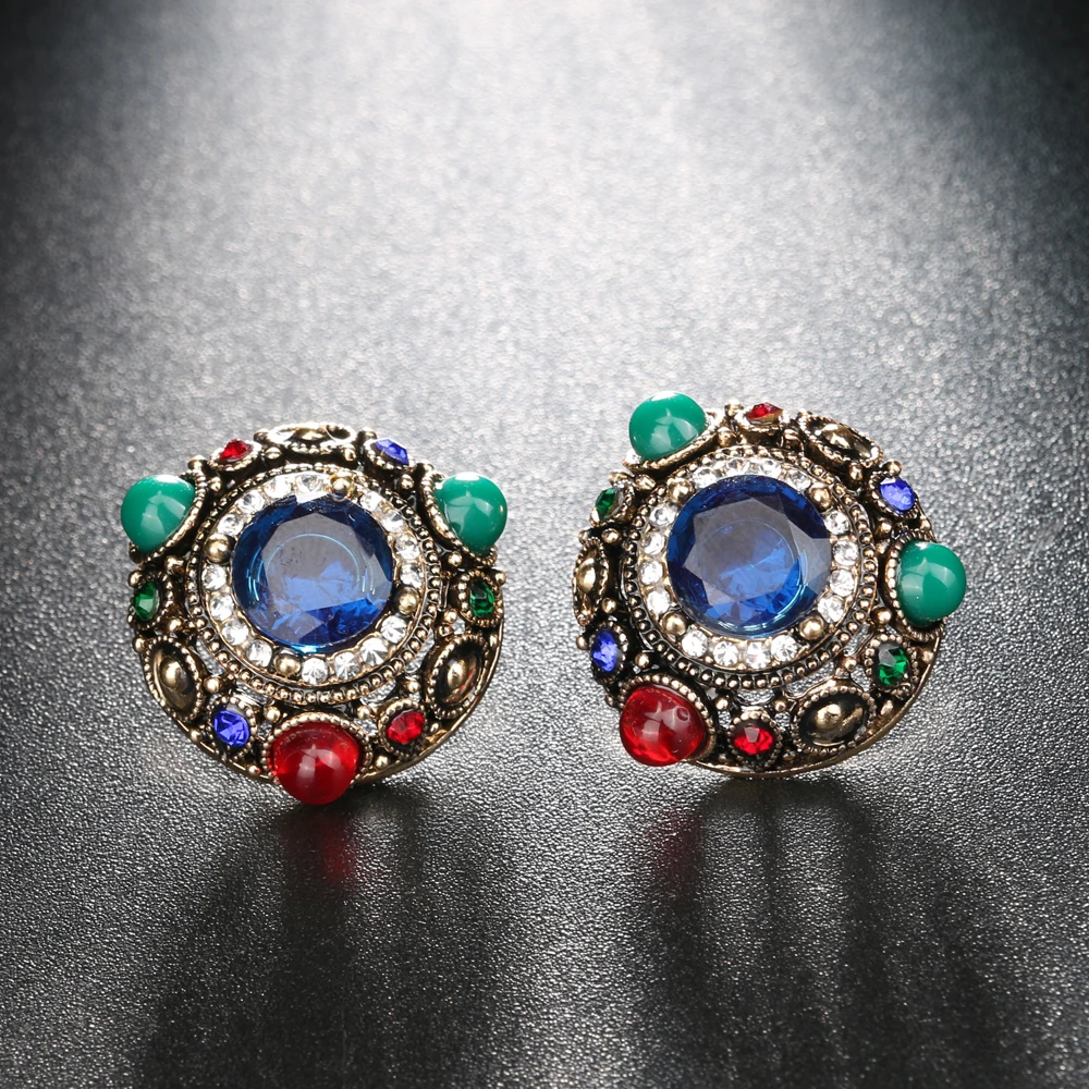 Женский комплект ювелирных изделий Kinel винтажное Золотистое Ожерелье Серьги и