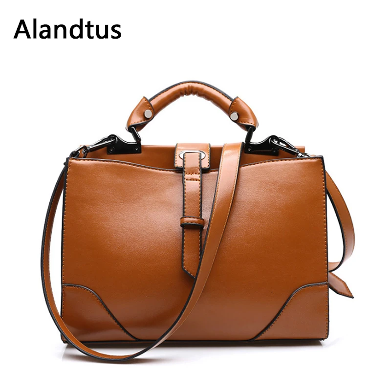 Alandtus/женская сумка высокого качества кожаная повседневная женская на плечо