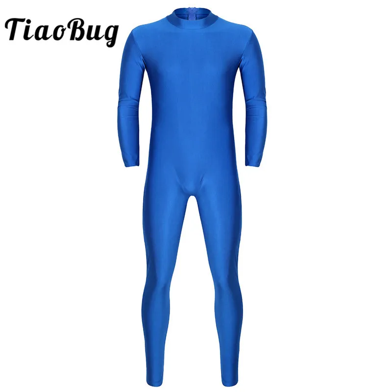 

TiaoBug, однотонный, для мужчин, балетные гимнастические леотарды, танцевальный сценический костюм, с длинным рукавом, облегающий, облегающий г...