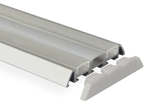 

Anodized Aluminum 3 Channels Surface Mount LED Profile Housing With opal, semi-clear and clear cover and end caps, free shipping