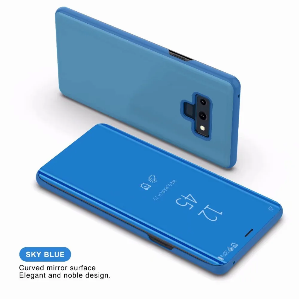 Умный зеркальный Чехол-книжка с подставкой для Samsung Galaxy Note 9 A6 A8 J4 J6 J8 2018 S7 S6 edge S8 S9