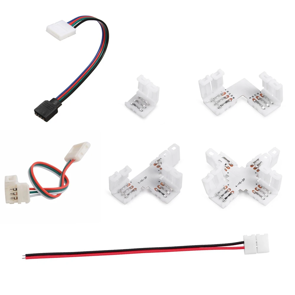 Rgb rgbw разъемы L T X быстроразъемный Угловой соединитель для RGB RGBW ws2811 ws2812b 5050 5630