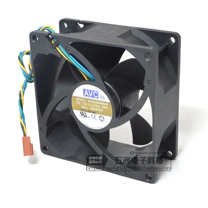 Новый оригинальный вентилятор Охлаждения AVC DESA0938B2M 12V0.75A 9 см 9238 4 контактный