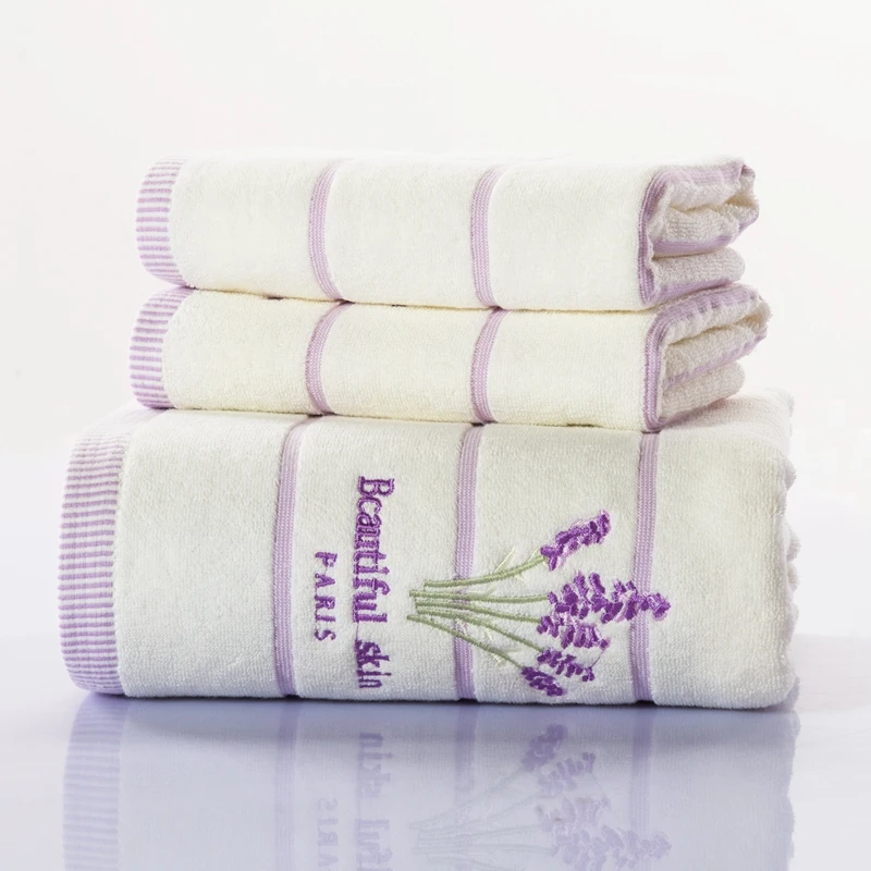 3 шт./лот набор полотенец с лавандой полотенце для ванны ванной 100% хлопок сетка