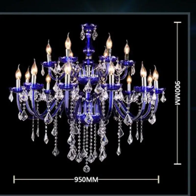 Традиционная морская синяя Люстра для кафе Италия 6 18 шт. серебряных свечей лобби