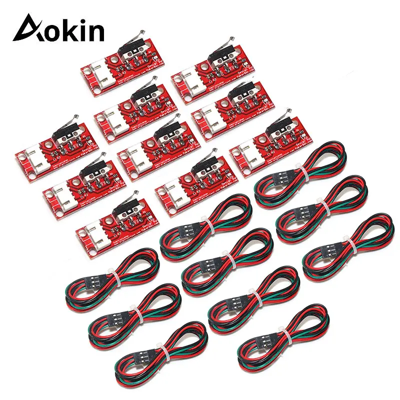 10 Pieces Детали 3d принтера концевой выключатель для ЧПУ 3d принтер RepRap RAMPS 1,4 Плата Механические концевые переключатели печатные аксессуары - Цвет: 10 Pieces