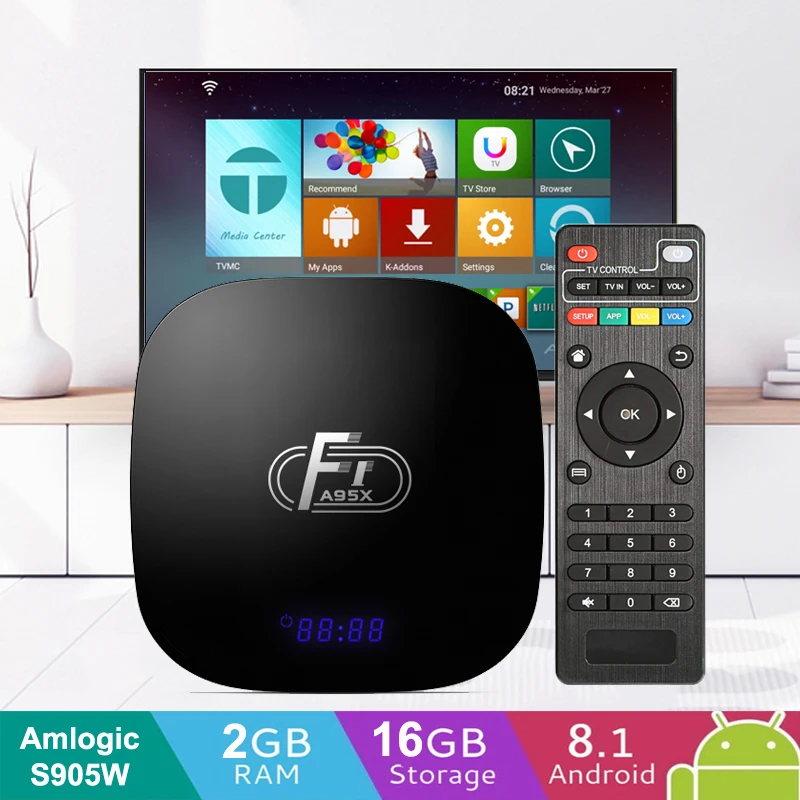 Смарт ТВ приставка Android 8,1 A95X F1 2 Гб 16 Гб Amlogic S905W четырехъядерный 2,4 ГГц WiFi приставка медиаплеер tx3 Мини ТВ android DLNA