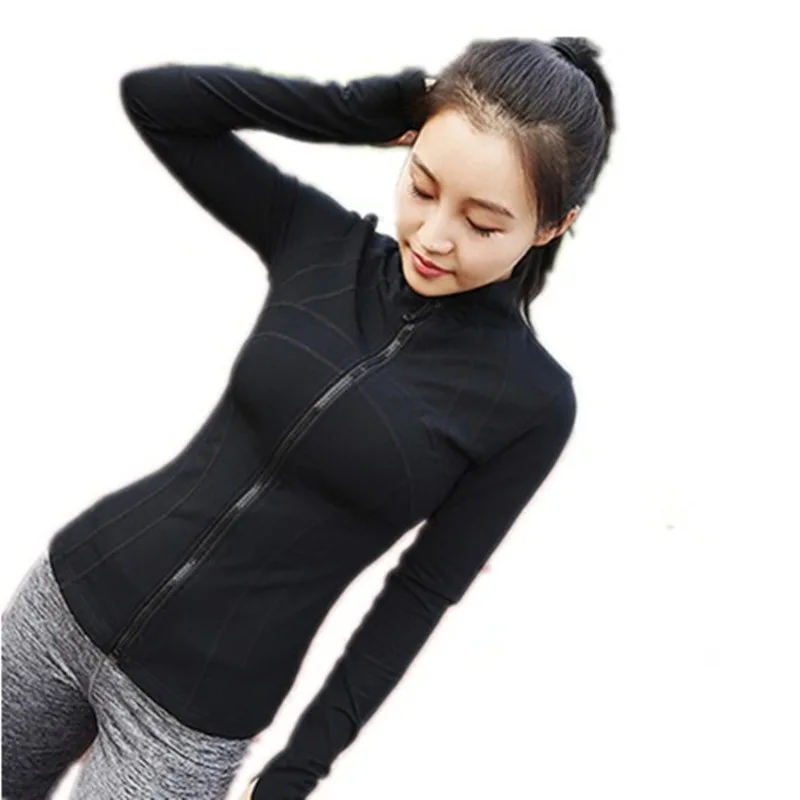 Voobuyla Для женщин для студенток спортивная куртка йоги Running на молнии Костюмы
