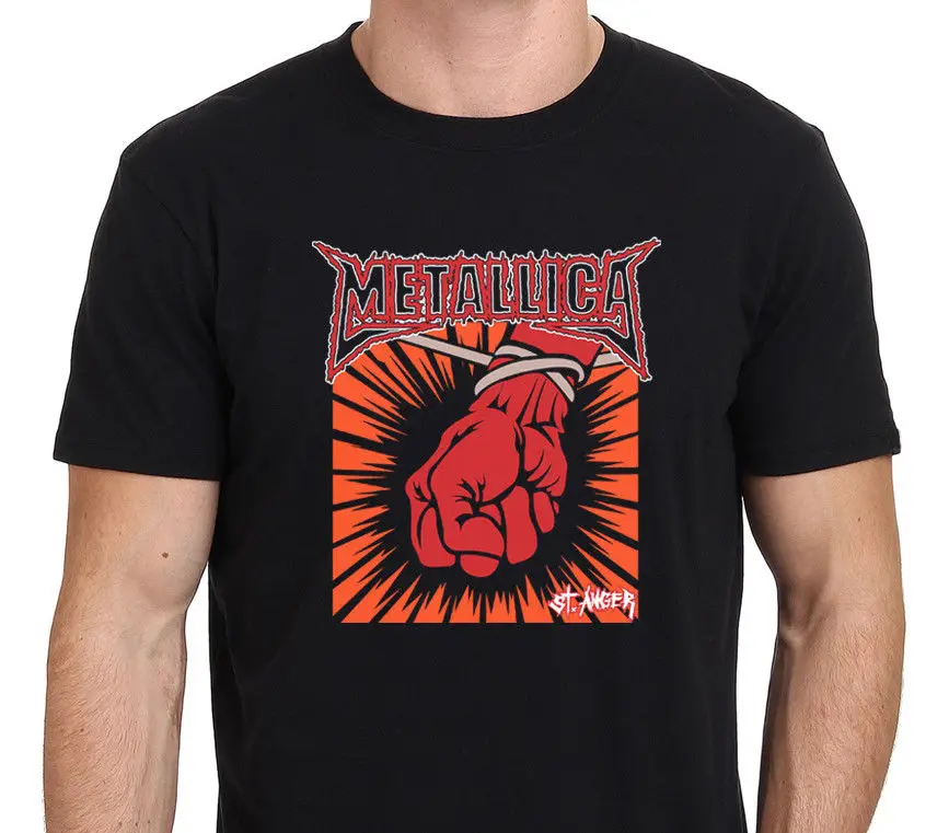 Фото Metallica ул. гнев металл рок-группа Для мужчин логотип черная футболка Размеры S-3XL Metallica ул. гнев металл рок-группа Для мужчин логотип черная футболка Размеры S-3XL