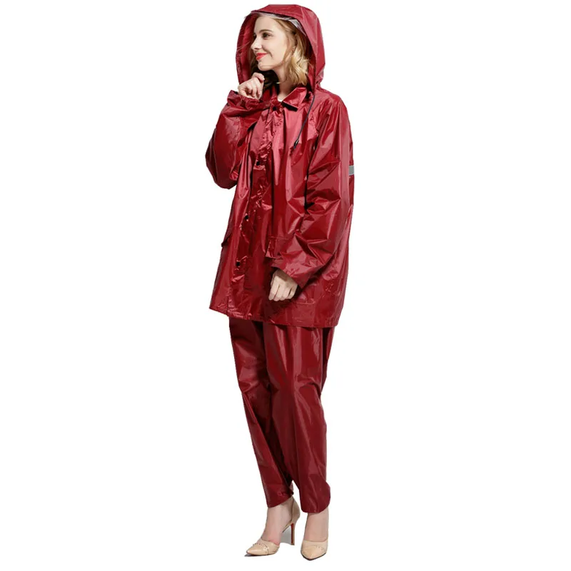 red-suit Женский Мужской дождевик размера плюс дождевик мотоциклетный дождевик водонепроницаемый плащ непромокаемый дождевик непромокаемая одежда Дождевик Пончо - Цвет: red-suit