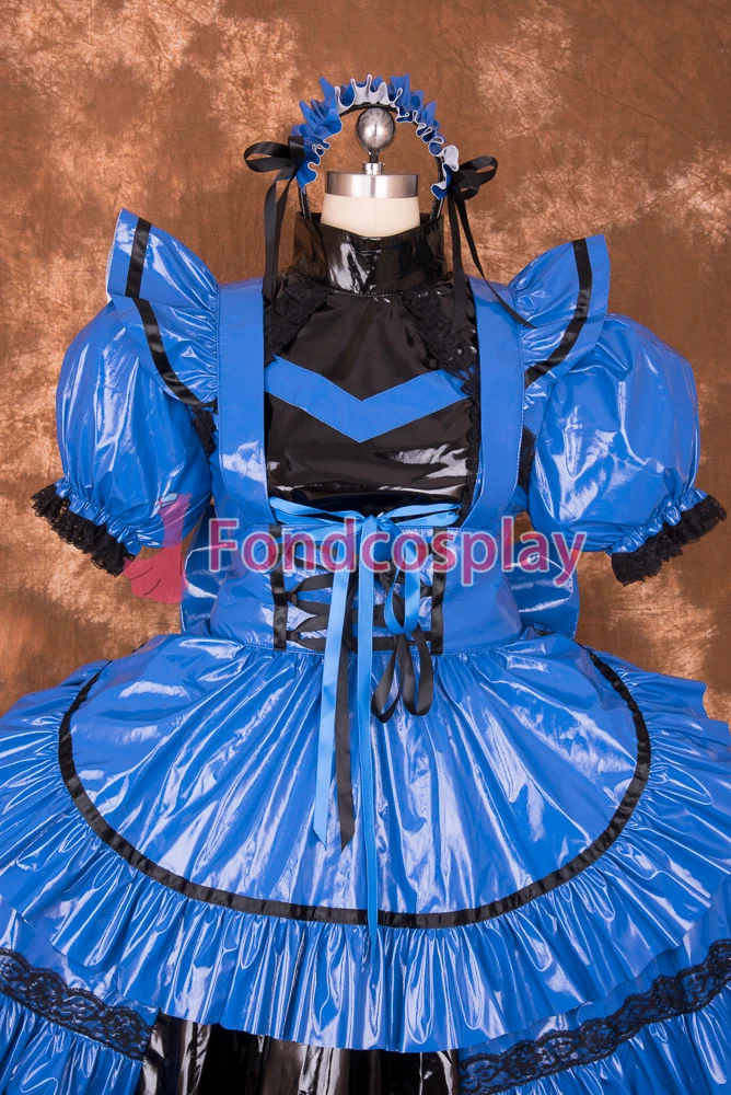 Одежда для взрослых fondcosplay сексуальная с крестом замком голубая тонкая униформа