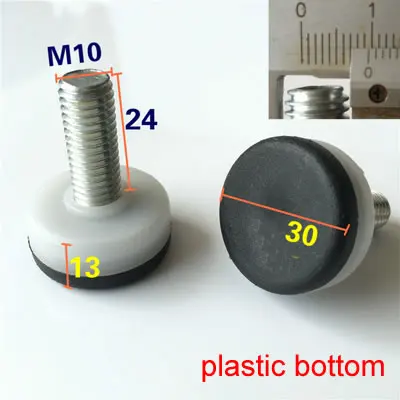 M10x24mmx30mm Прямые продажи с фабрики, M10, коврики для мебели, различные стили, регулируемые чашки для ног, винтовые Резиновые опорные ножки, фиксированные ножки - Цвет: M10x24mmx30mm