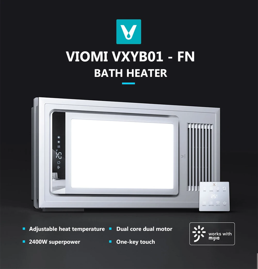 11 VIOMI XYB01-FN, 4 в 1, умный светодиодный обогреватель для ванной, профессиональный потолочный светильник, светильник для купания, для Mihome, приложение, пульт дистанционного управления для ванной комнаты