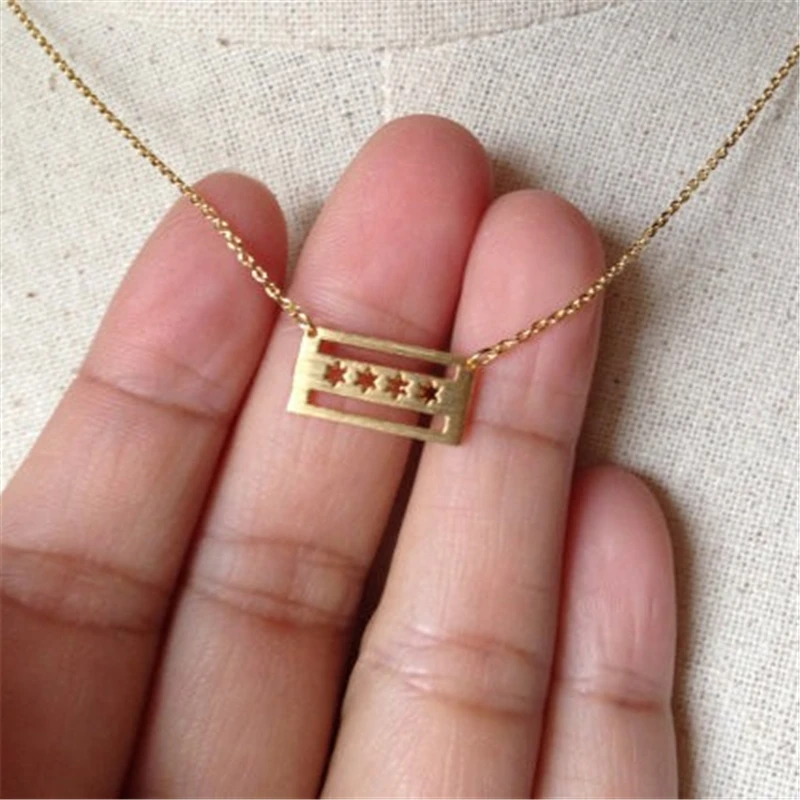 Изящный Чикаго кулон в форме флага ожерелье Форт деарборн штат Иллинойс США