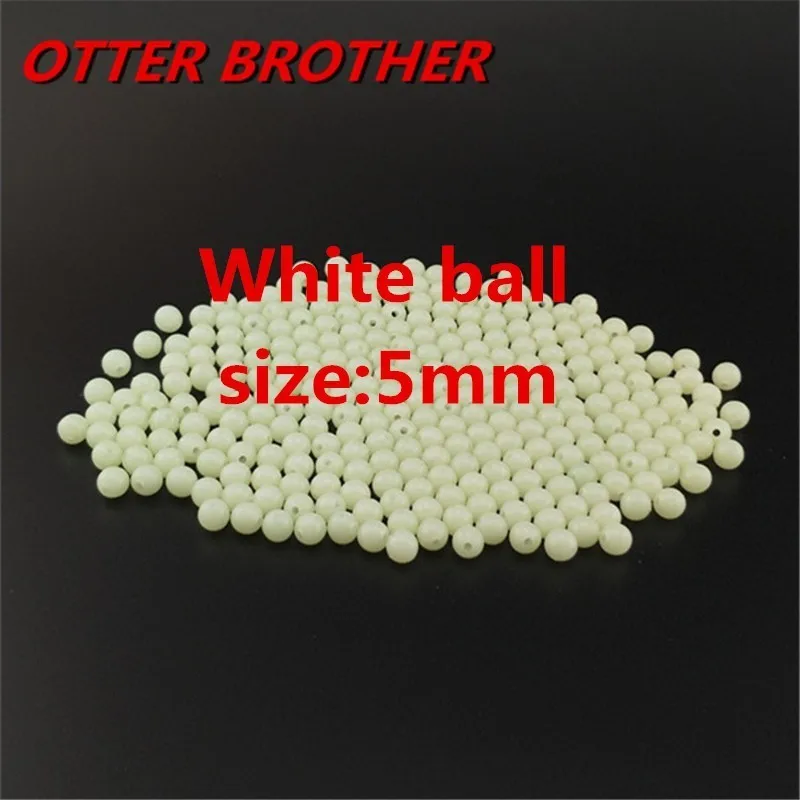 White ball 5mm 100 шт./лот, люминесцентные бусины, рыболовные космические бобы, круглые плавающие шарики, пробка, ночной пластиковый светильник, светящиеся овальные снасти, приманки, аксессуары - Цвет: White ball 5mm