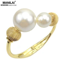manilai charm accessories imitation pearl bracelets manchette fashion alloy cuff bangle statement jewelry bijoux women pulseiras