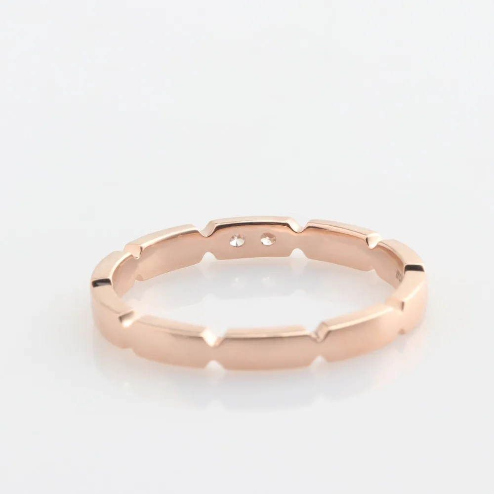 Женское кольцо с натуральным бриллиантом LASAMERO однотонное из розового золота 18 К
