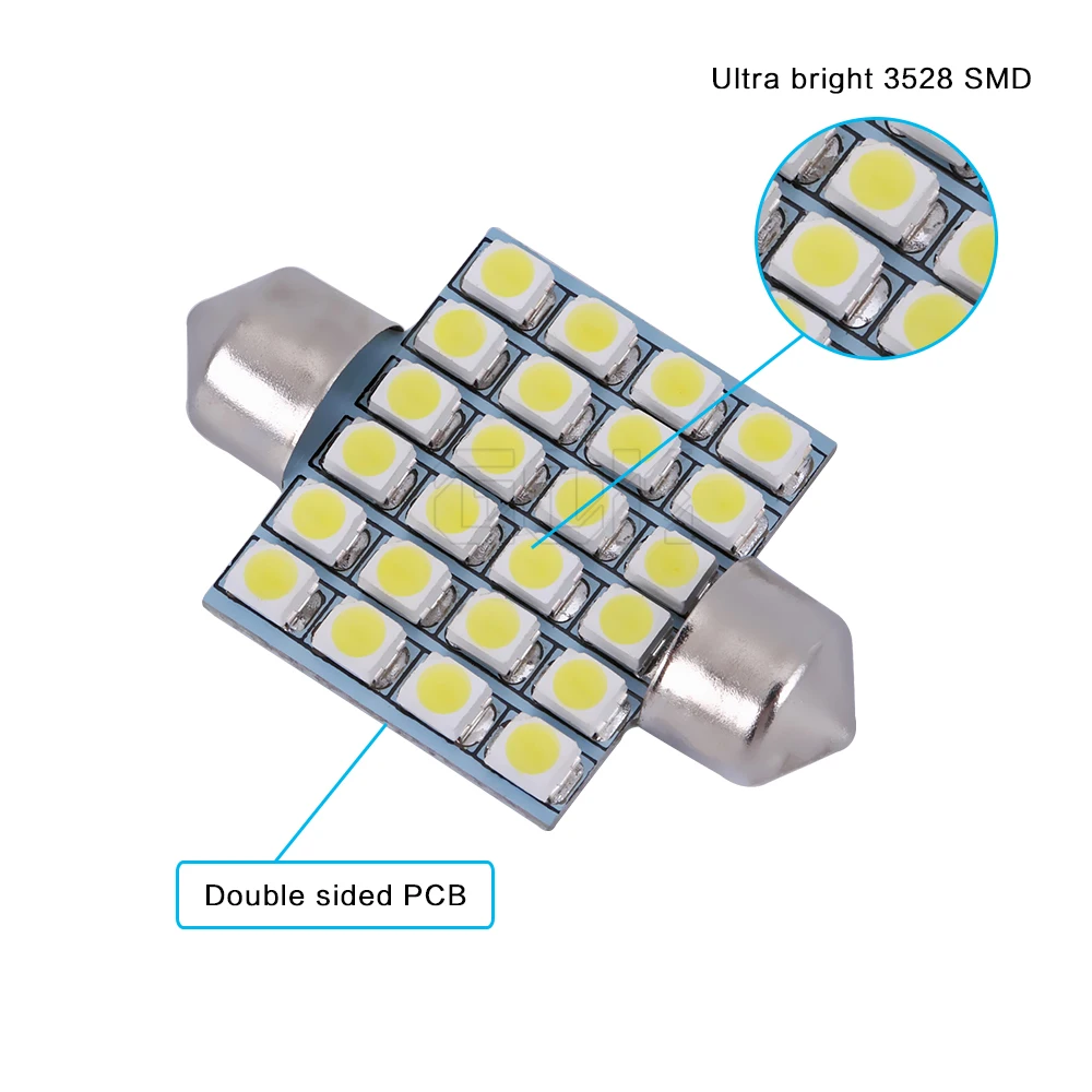 Festoon светодиодный светильник 31 мм/36 мм/39 мм/41 мм 1210 3528 smd festoon 24SMD автомобильный