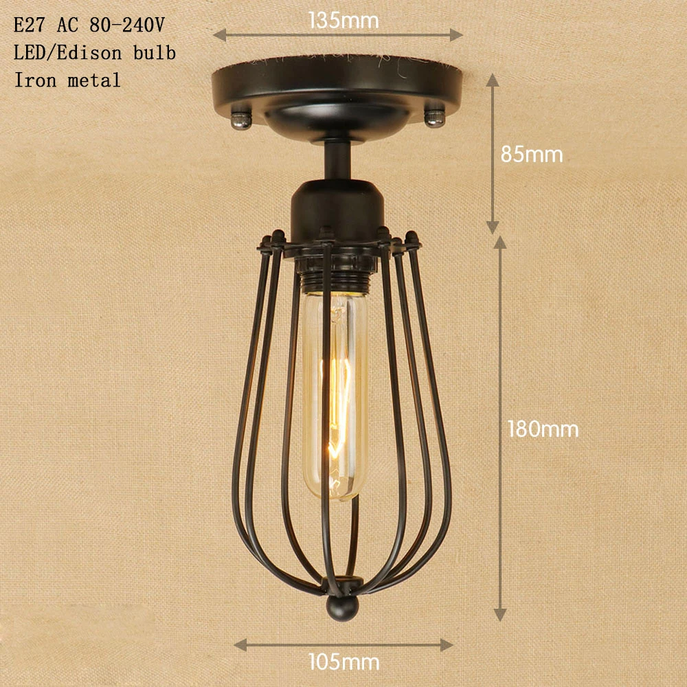 Черная потолочная лампа в стиле ретро E27 110 В 220 перем. Тока|ceiling lights|lights for bedroomlight |