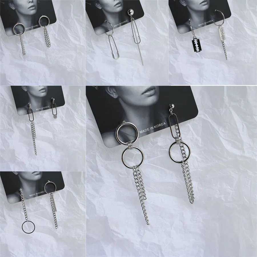 Мужские и женские серьги в стиле панк нержавеющая сталь зажим для ушей кисточка