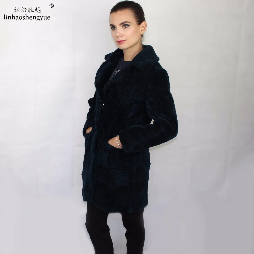 Linhaoshengyue модная женская шуба из натурального меха, женская шуба из натурального меха на весну, новинка, зимняя теплая