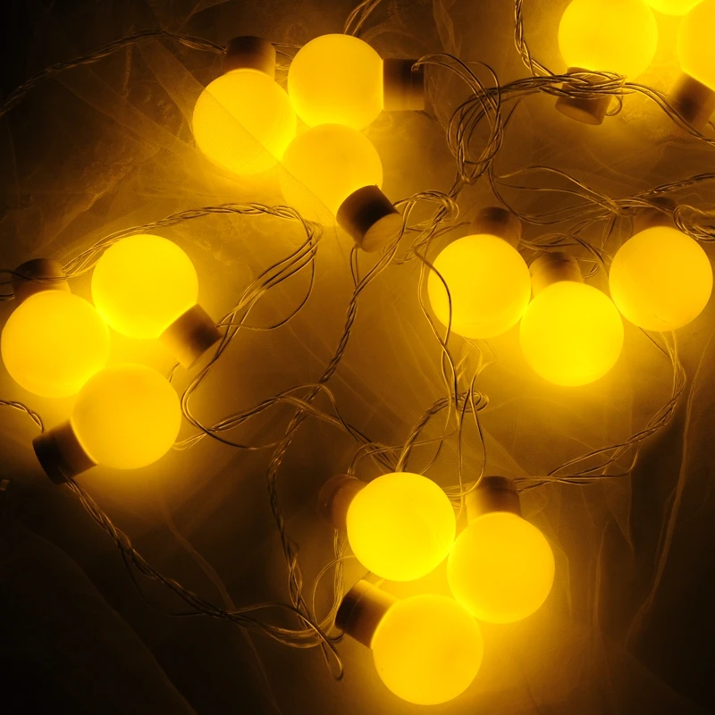 5 м LED строка см большой Размеры шар света лампы Шторы гирлянда для феи Свадебные