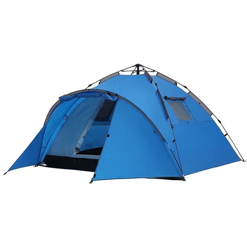 Туристическая палатка на 3 4 человек автоматическая двухслойная с защитой от