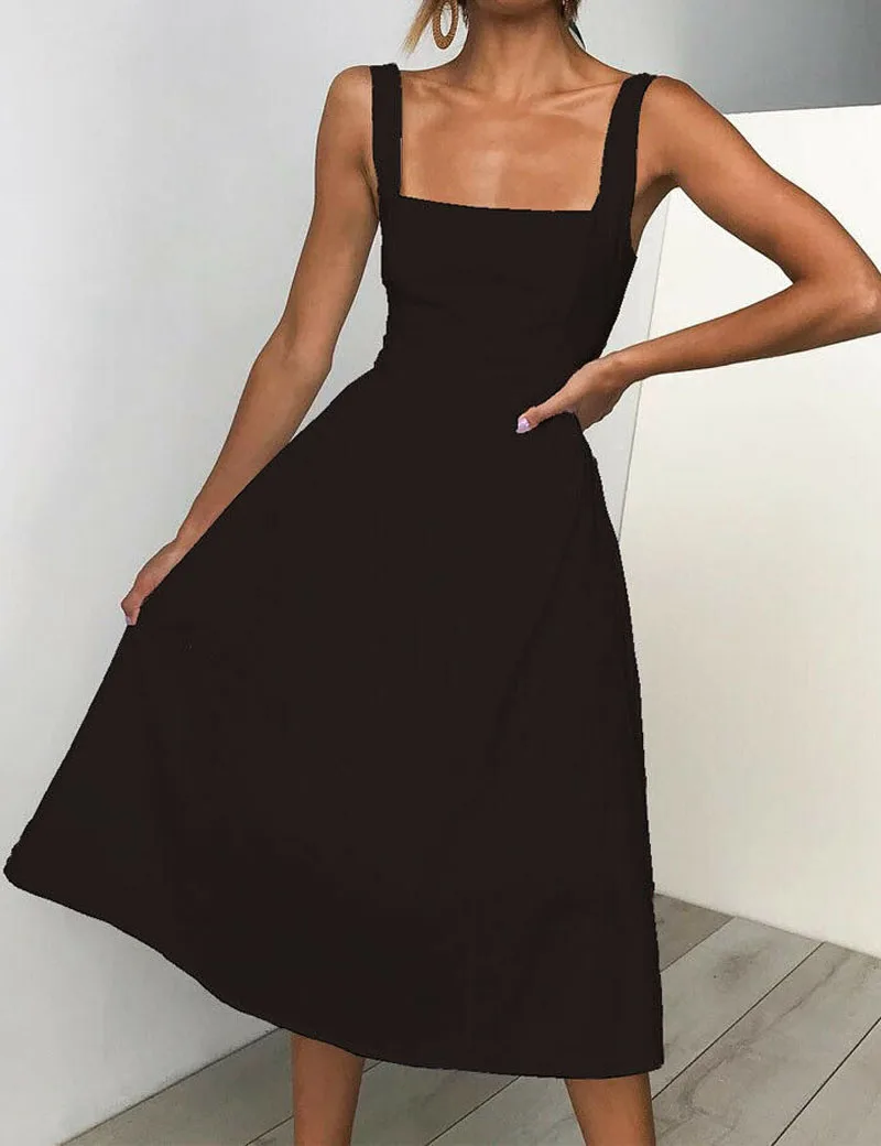 Hot Sale 2019 Women Summer Ladies Sexy Comfy Bandage Strappy Sleeveless Solid Evening Party Beach Dress Sundress | Женская одежда